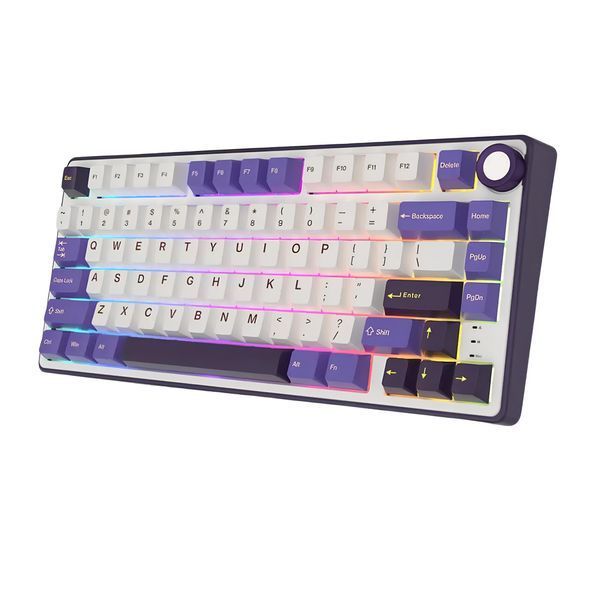 Механічна ігрова клавіатура RK Royal Kludge R75 фіолетова 75% RGB Type-C Hot-Swap 2111394236 фото