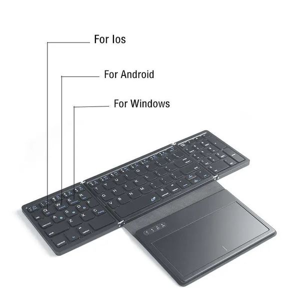 Беспроводная складная клавиатура Sundy Gforse IQ – 78 с сенсорной панелью и цифровым блоком (numpad) 2111394222 фото