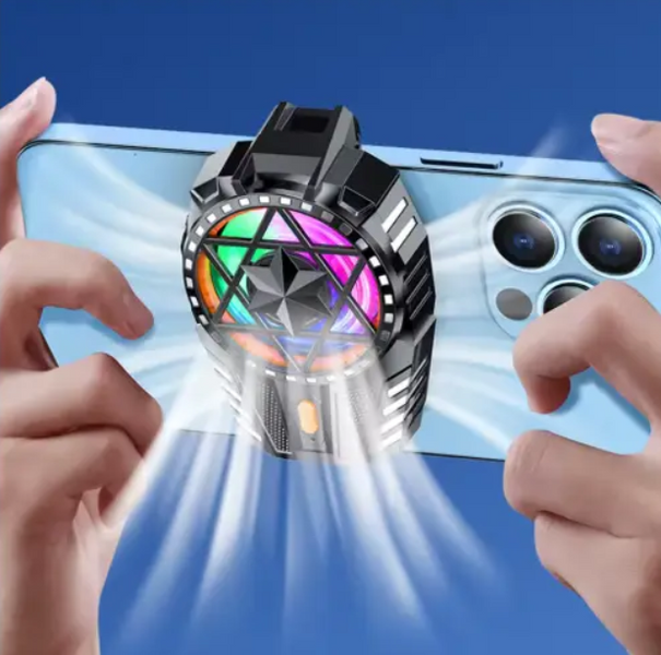 Ігровий кулер вентилятор для телефону з підсвіткою RGB X112 охолоджувач для смартфону на акумуляторі 197512094522 фото