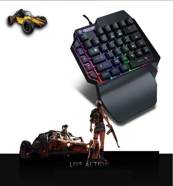 Клавіатура дротова ігрова Sundy PUBG Mobile Keyboard G01 USB Black з підсвічуванням 2035185443 фото