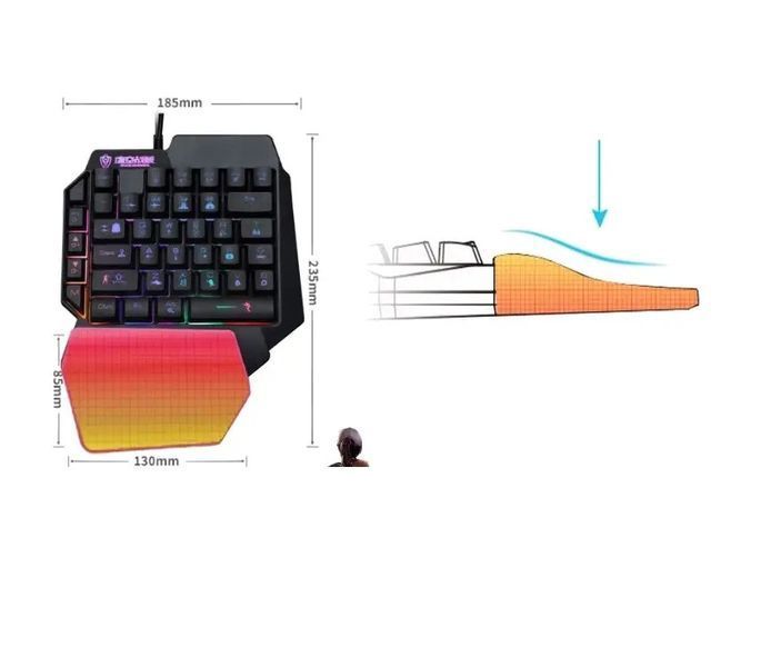 Клавіатура дротова ігрова Sundy PUBG Mobile Keyboard G01 USB Black з підсвічуванням 2035185443 фото