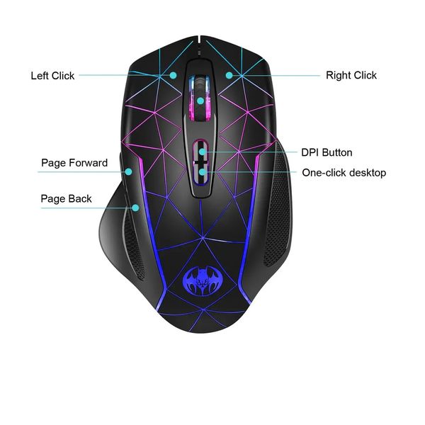 Миша бездротова ігрова Sundy PUBG M30 Black 2,4 gHz з акумулятором і підсвічуванням M30 фото