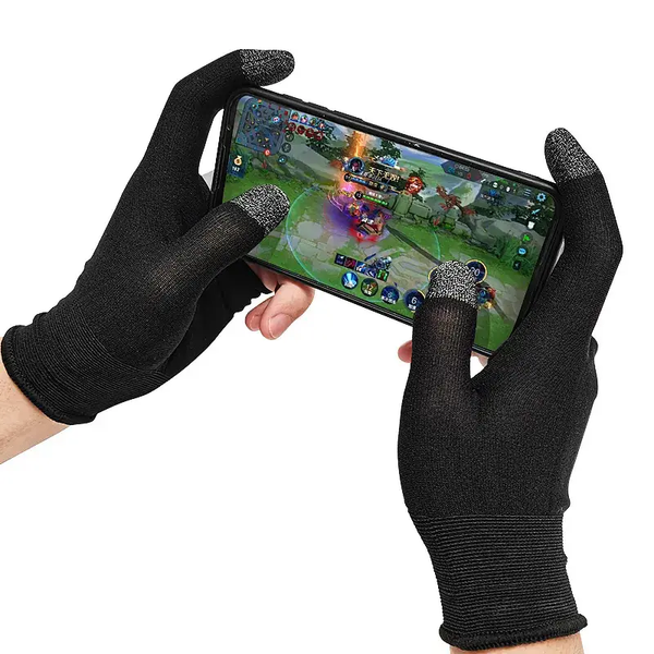 Игровые перчатки MEMO GG01 для игр на телефоне и планшете на 2 пальца черные &ndash; 2 шт 1565121793 фото