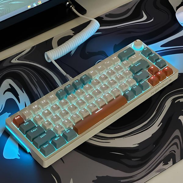 Бездротова механічна ігрова клавіатура Kondor Moonlight PRO зелена Hot-Swap RGB Roller Type-C Bluetooth 2111394226 фото