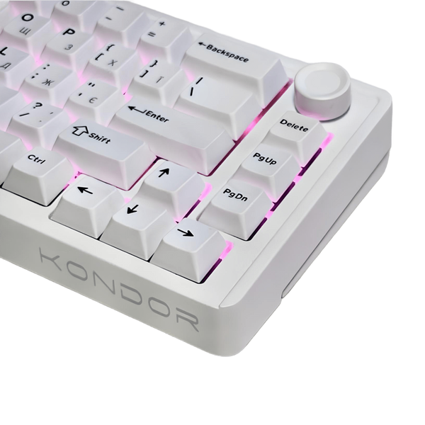 Бездротова механічна ігрова клавіатура Kondor Moonlight PRIME біла Citrus Grape Switch Hot-Swap RGB Roller Type-C Bluetooth Gasket PBT 2111394227 фото