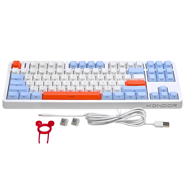 Механическая игровая клавиатура Kondor Orion Classic белая TKL Hot-Swap Type-C Anti-Ghosting N-Key 2111394229 фото