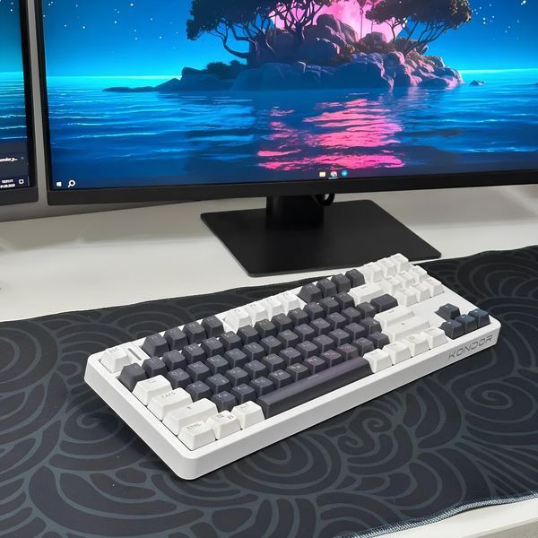 Механічна ігрова клавіатура Kondor Orion Lite чорно-біла TKL Hot-Swap Rainbow LED Type-C Anti-Ghosting N-Key 2111394231 фото