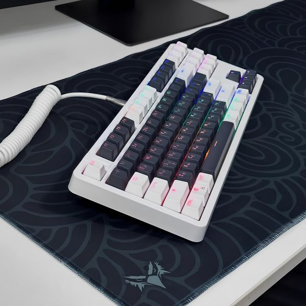 Механічна ігрова клавіатура Kondor Orion Lite чорно-біла TKL Hot-Swap Rainbow LED Type-C Anti-Ghosting N-Key 2111394231 фото