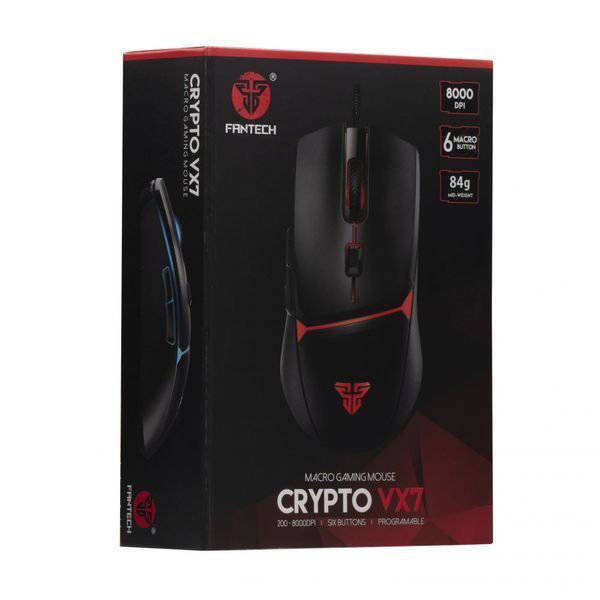 Ігрова комп'ютерна миша Fantech VX7 Crypto USB з RGB c підсвічуванням 1.8м DPI 200-8000 Програмована Black 2035185469 фото