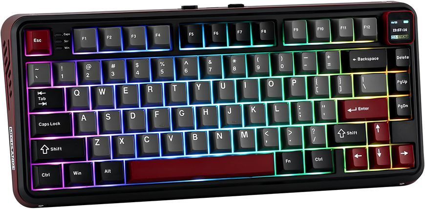 Беспроводная механическая клавиатура MechLands Vibe75 V2 чёрная 75% RGB Hot-Swap с дисплеем Bluetooth 2111394217 фото