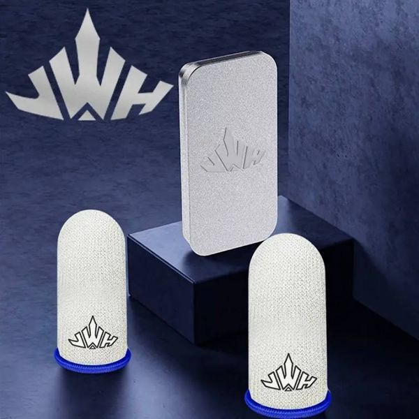 Игровые напальчники WH01 Frost для игр на телефоне и планшете, белые с синим манжетом, с кейсом для PUBG &mdash; 2 шт 1570582964 фото