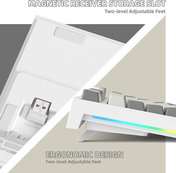 Игровая беспроводная механическая клавиатура ATTACK SHARK K86 серая с Hot-Swap RGB Bluetooth Type-C 2111394219 фото