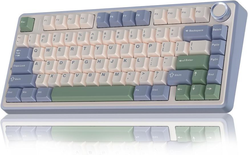 Беспроводная механическая клавиатура AULA F75 зелёная RGB Hot-Swap 75% Bluetooth Type-C игровая 2111394237 фото