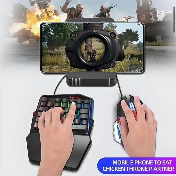 Мобильный игровой Bluetooth адаптер с игровой клавиатурой и мишкой G6 PUBG Mobile 1887313573 фото