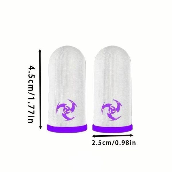 Игровые напальчники SH67 White для телефона и планшета с фиолетовым манжетом + металлический бокс &mdash; 2 шт 1570582971 фото